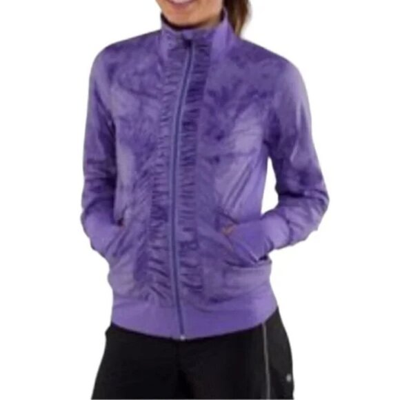 Lululemon Run Get Up And Go Jacket Size 6 Purple Grapeseed Seabed Ruffle - Picture 2 of 10